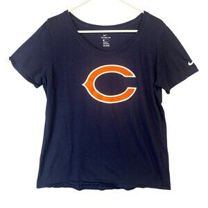 Nike Womens Chicago Bears Navy Blue Athletic Tee Shirt Large GUC
